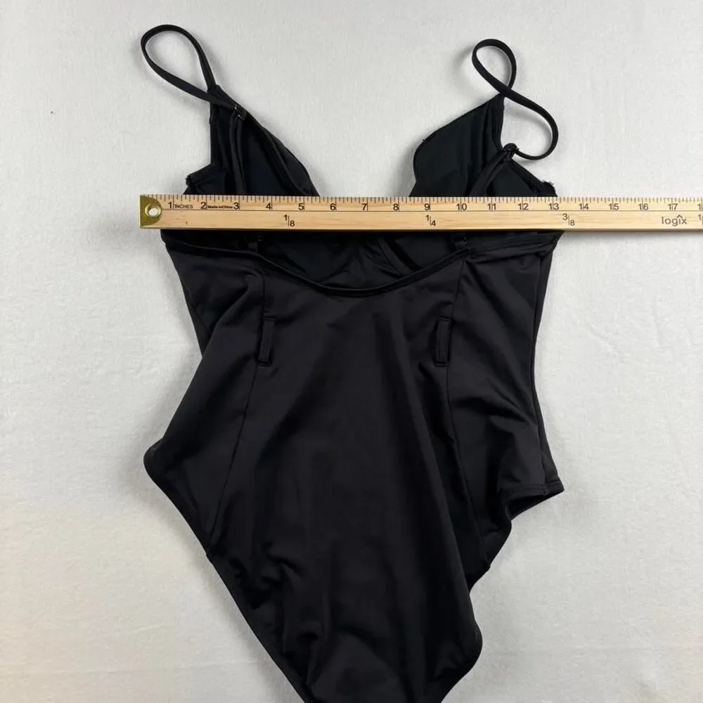 Good American Black One Piece Swimsuit Size 3 Women’s Minimal Classic Swim